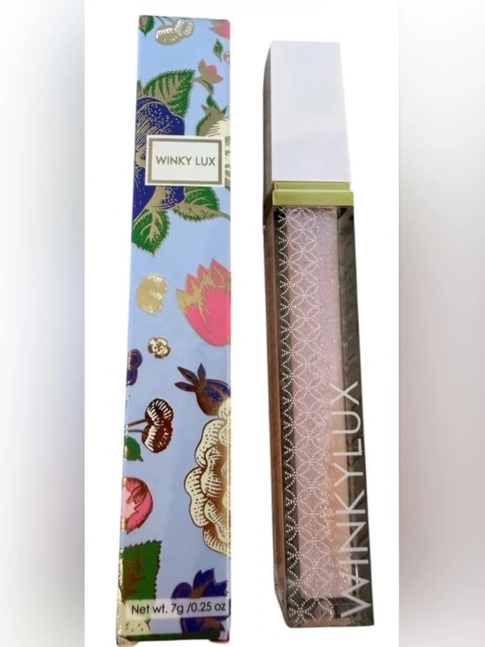 WINKY LUX Shimmery Sheer Pink Lip Gloss with Gold Cap